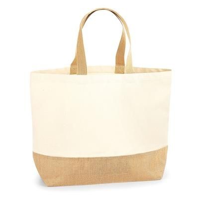 WESTFORD MILL LARGE CANVAS SUSTAINABLE SHOPPER with Jute Base & Cotton Web Handles