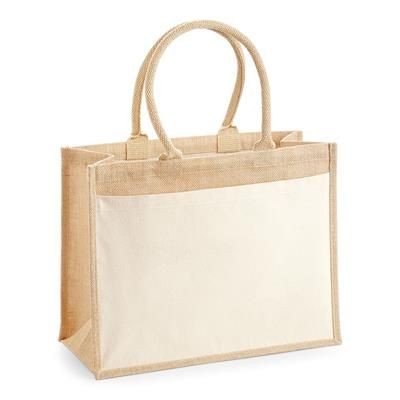 WESTFORD MILL LARGE SUSTAINABLE JUTE BAG with Cotton Pocket