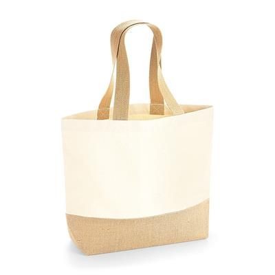 WESTFORD MILL MEDIUM CANVAS SUSTAINABLE SHOPPER with Jute Base & Cotton Web Handles