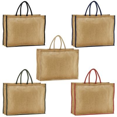 WESTFORD MILL NATURAL STARCHED JUMBO JUTE BAG with Gusset