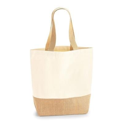 WESTFORD MILL PORTRAIT CANVAS SUSTAINABLE SHOPPER with Jute Base & Cotton Web Handles