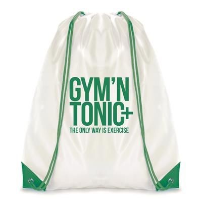 WHITE COLOUR TRIM PEGASUS DRAWSTRING BAG