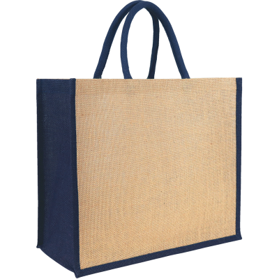 YALDING ECO JUTE SHOPPER TOTE in Natural Navy