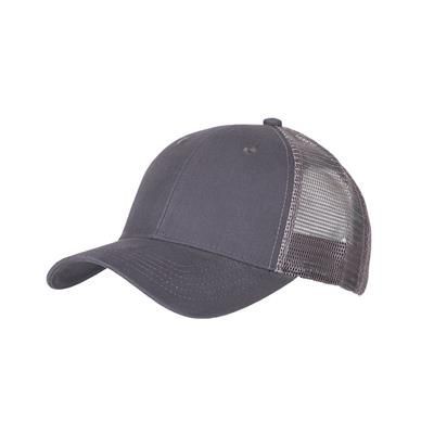 100% COTTON FRONTED 6 PANEL TRUCKER CAP in Charcoal