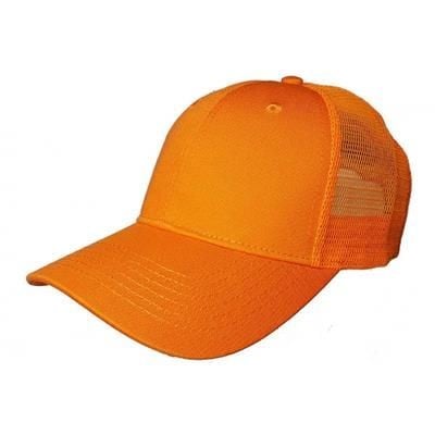 100% COTTON FRONTED 6 PANEL TRUCKER CAP in Orange