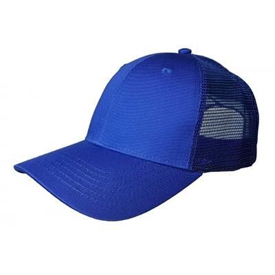 100% COTTON FRONTED 6 PANEL TRUCKER CAP in Royal