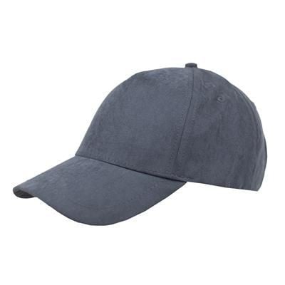 100% HEAVY WASHED POLYESTER SUEDE 5 PANEL CAP with Brass Buckle Adjuster in Black