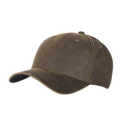 100% OILED COTTON 6 PANEL BASEBALL CAP in Brown