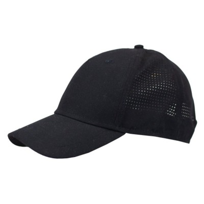 100% POLYESTER 5 PANEL BASEBALL CAP in Black