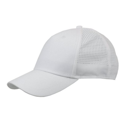 100% POLYESTER 5 PANEL BASEBALL CAP in White