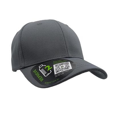 100% RECYCLED REPREVE 6 PANEL BASEBALL CAP in Grey Eco