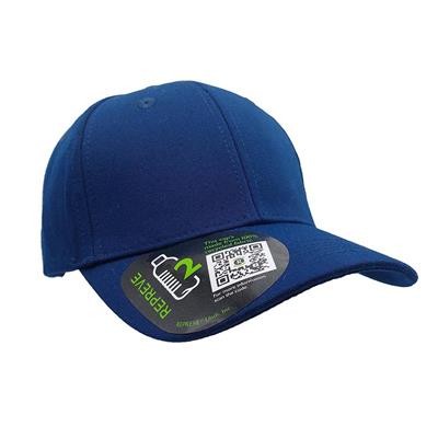 100% RECYCLED REPREVE 6 PANEL BASEBALL CAP in Navy Eco