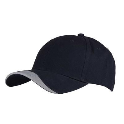 6 PANEL 100% BRUSHED COTTON CAP in Navy-grey