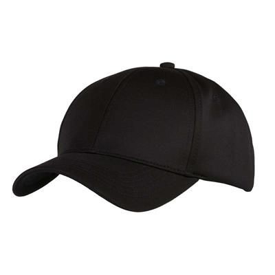 6 PANEL 100% POLY SPANDEX JERSEY CAP in Black