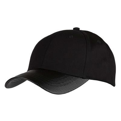 6 PANEL CHINO COTTON STRUCTURED CAP in Black