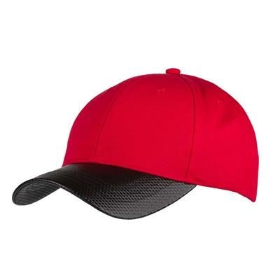 6 PANEL CHINO COTTON STRUCTURED CAP in Red