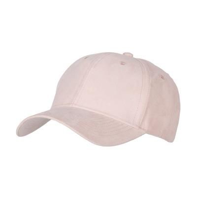 6 PANEL FAUX SUEDE POLYESTER CAP in Pink