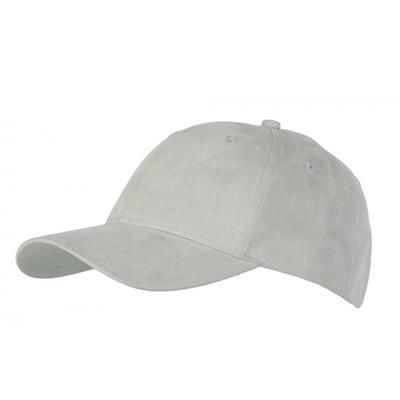 6 PANEL FAUX SUEDE POLYESTER CAP in Stone