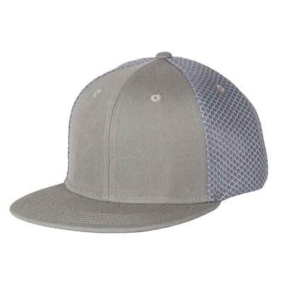 6 PANEL SNEAKER MESH FLATPEAK SNAPBACK CAP in Grey