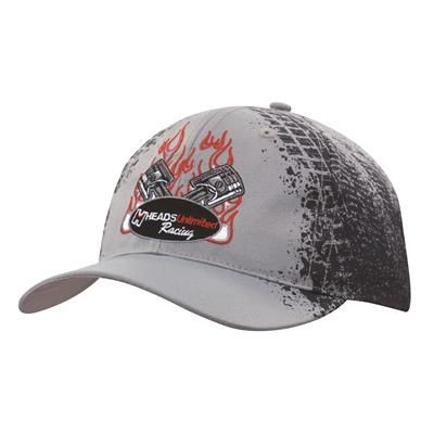 BREATHABLE POLY TWILL BASEBALL CAP with Tyre Print