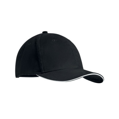 BRUSHED HEAVY COTTON 6 PANEL BA in Black