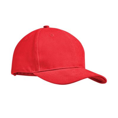 BRUSHED HEAVY COTTON 6 PANEL BA in Red