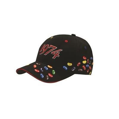 BRUSHED HEAVY COTTON BASEBALL CAP with Jelly Beans Embroidery