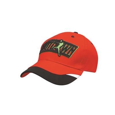 BRUSHED HEAVY COTTON BASEBALL CAP with Peak Insert & Printed Trim