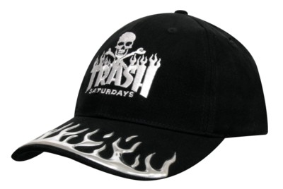 BRUSHED HEAVY COTTON with Liquid Metal Flame Baseball Cap