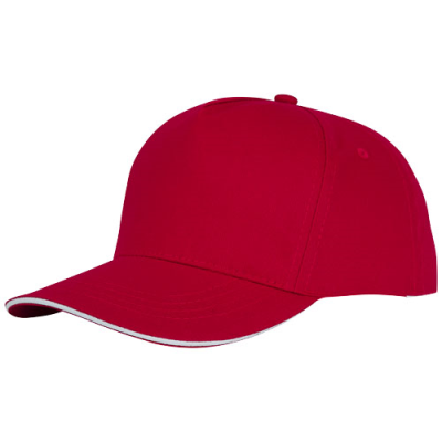 CETO 5 PANEL SANDWICH CAP in Red