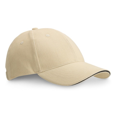 CHRISTOPHE 100% COTTON SANDWICH CAP in Beige