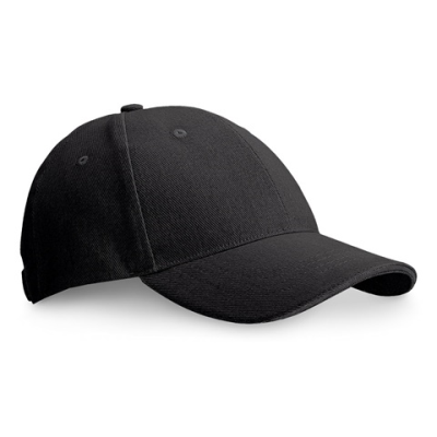 CHRISTOPHE 100% COTTON SANDWICH CAP in Black