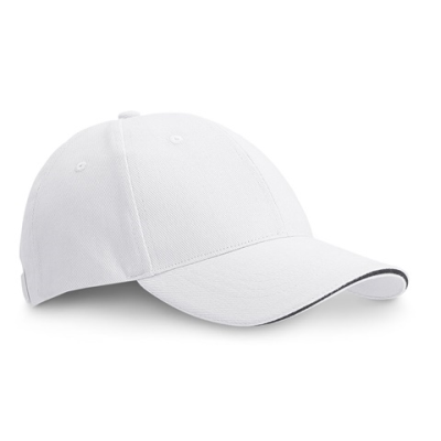 CHRISTOPHE 100% COTTON SANDWICH CAP in White