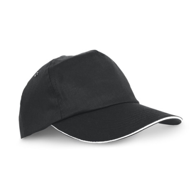 CLAIRE POLYESTER SANDWICH CAP in Black