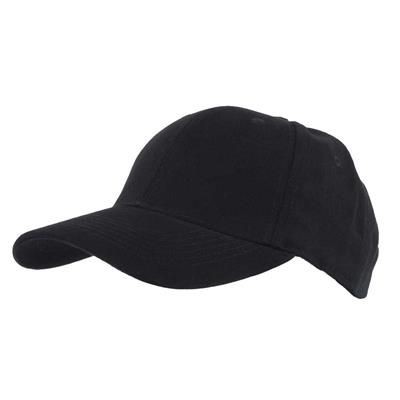 COTTON 6 PANEL BASEBALL CAP in Black