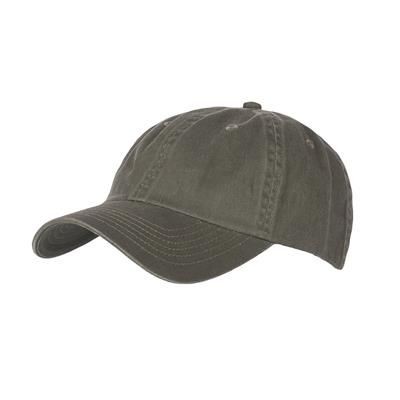 COTTON 6 PANEL BASEBALL CAP in Olive Green