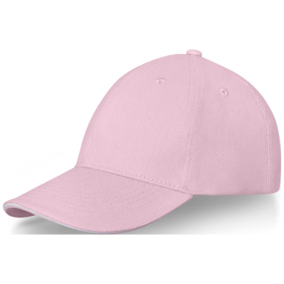 DARTON 6 PANEL SANDWICH CAP in Light Pink