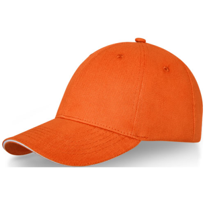 DARTON 6 PANEL SANDWICH CAP in Orange