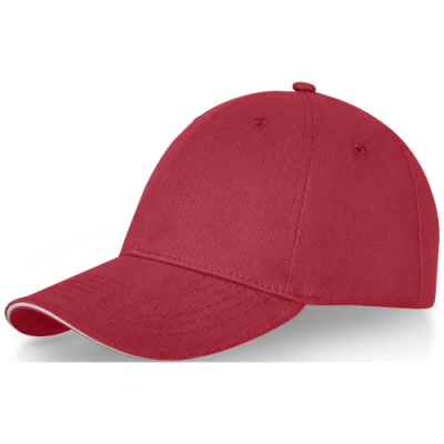 DARTON 6 PANEL SANDWICH CAP in Red