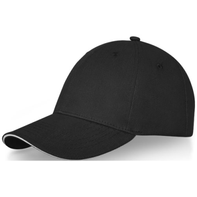 DARTON 6 PANEL SANDWICH CAP in Solid Black