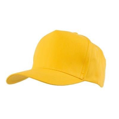 FULLY COVERED 5 PANEL BASEBALL CAP in Yellow