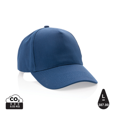 IMPACT 5PANEL 280GR RECYCLED COTTON CAP with Aware™ Tracer in Navy