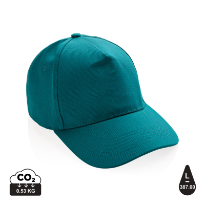 IMPACT 5PANEL 280GR RECYCLED COTTON CAP with Aware™ Tracer in Verdigris