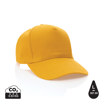 IMPACT 5PANEL 280GR RECYCLED COTTON CAP with Aware™ Tracer in Yellow