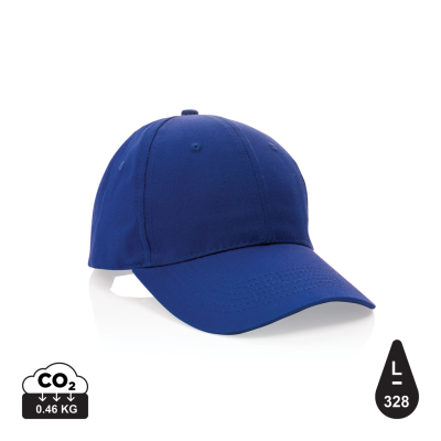 IMPACT 6 PANEL 190GR RECYCLED COTTON CAP with Aware™ Tracer in Blue