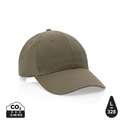 IMPACT 6 PANEL 190GR RECYCLED COTTON CAP with Aware™ Tracer in Green