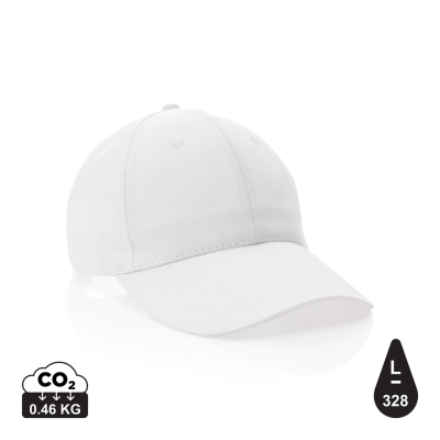 IMPACT 6 PANEL 190GR RECYCLED COTTON CAP with Aware™ Tracer in White