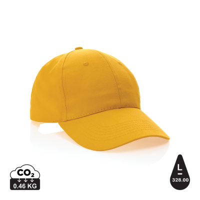 IMPACT 6 PANEL 190GR RECYCLED COTTON CAP with Aware™ Tracer in Yellow