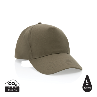 MPACT 5 PANEL 190GR RECYCLED COTTON CAP with Aware™ Tracer in Green