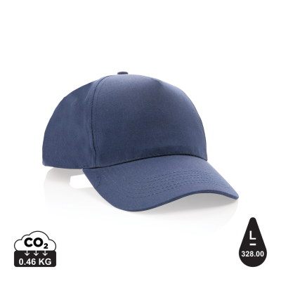 MPACT 5 PANEL 190GR RECYCLED COTTON CAP with Aware™ Tracer in Navy